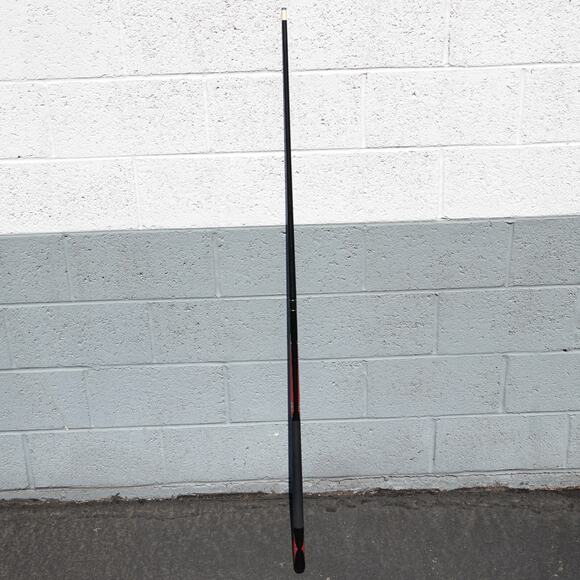 Eliminator Woven Fiberglass Over Wood Pool Cue Stick w/ Hard Case Black Red - Picture 3 of 16